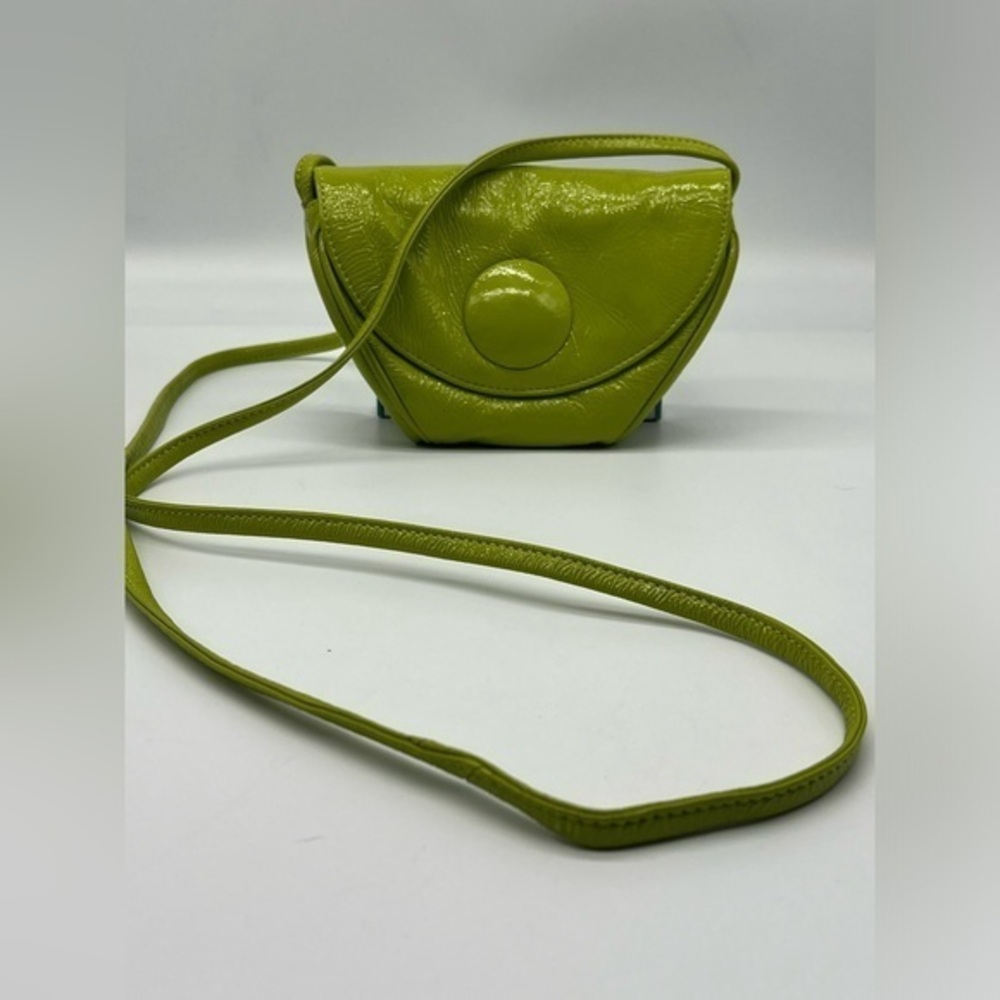 Hobo International lime green small leather crossbody. RARE DESIGN